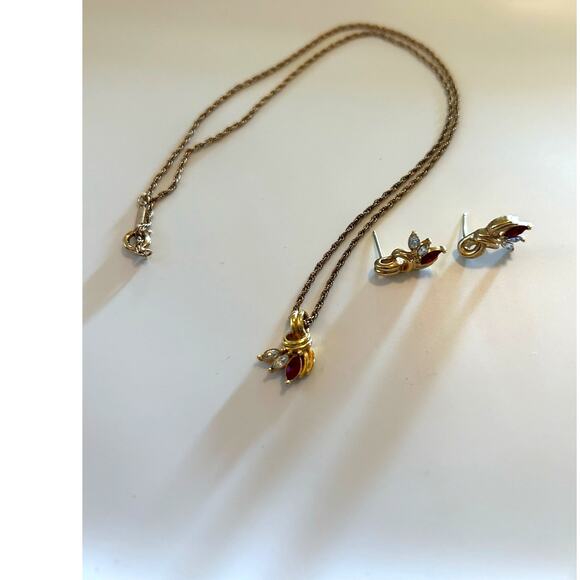 Vintage Krementz Jewelry Set Necklace & Earrings - Picture 1 of 5